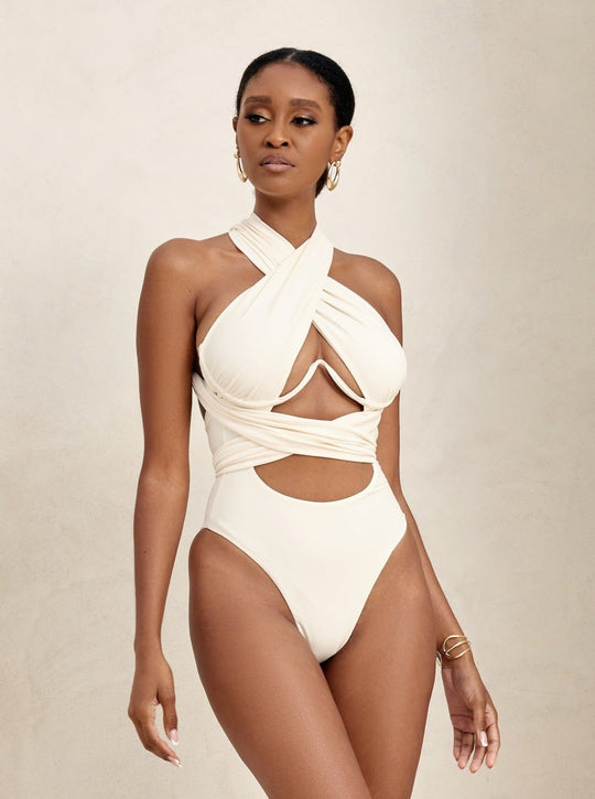 MBM Swim by Marcia B Maxwell cream ivory white Bella infinity multi-way one-piece monokini #color_cream