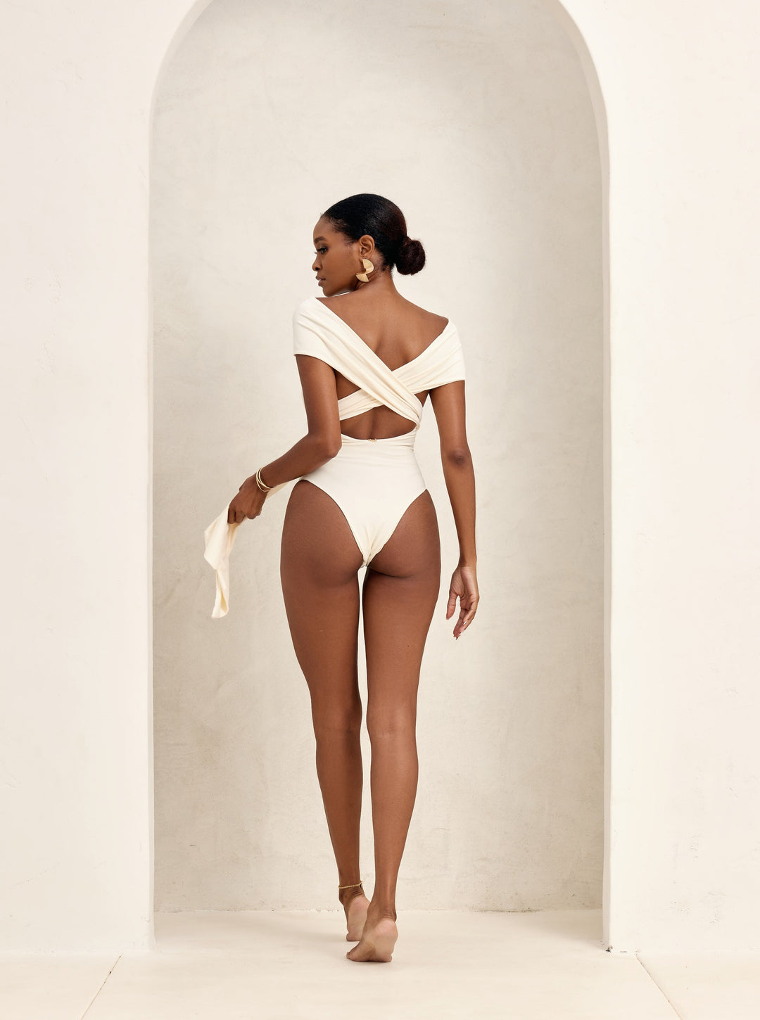 MBM Swim by Marcia B Maxwell cream ivory white Bella infinity multi-way one-piece monokini #color_cream