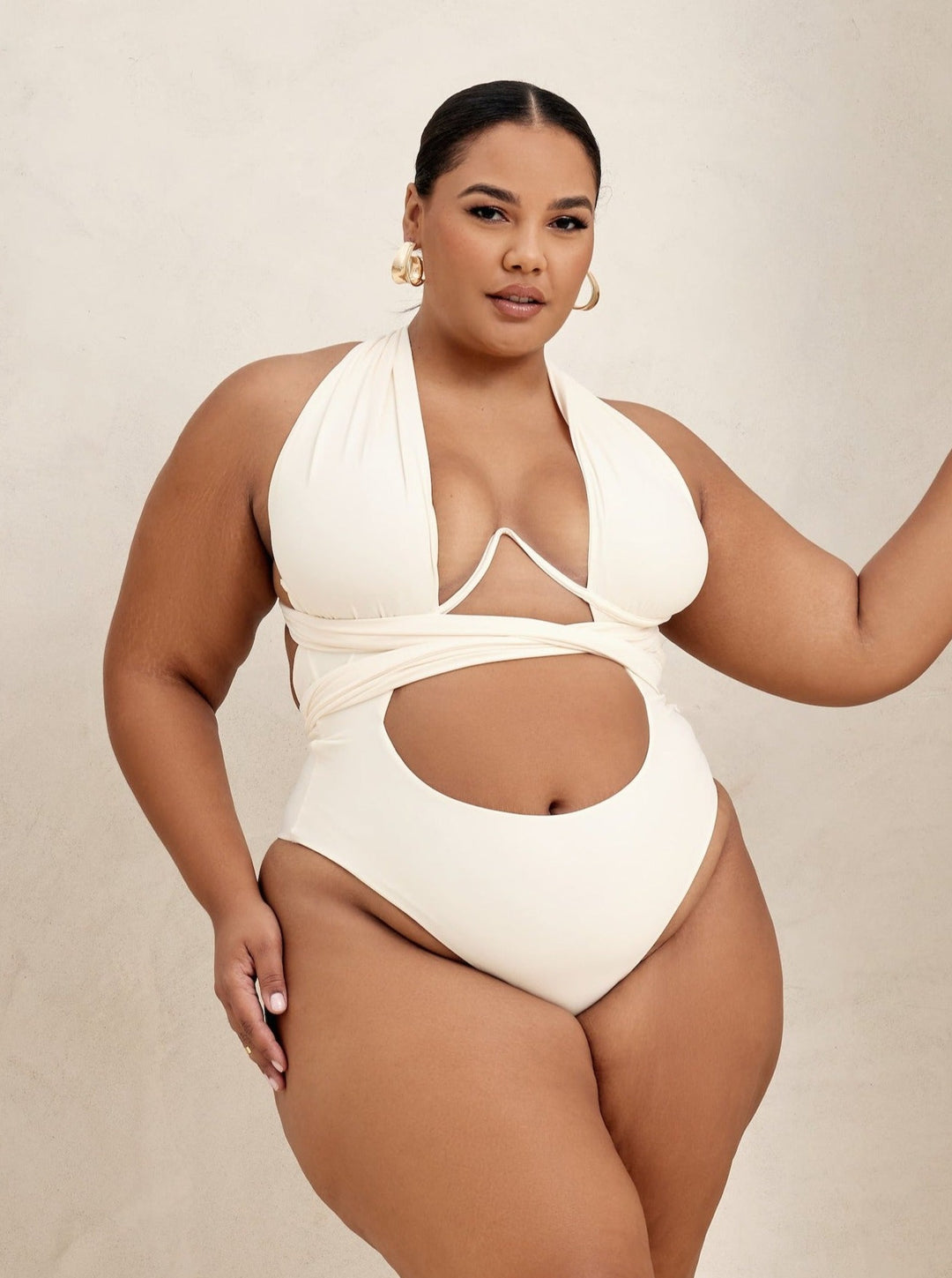 MBM Swim by Marcia B Maxwell cream ivory white Bella infinity multi-way one-piece monokini #color_cream