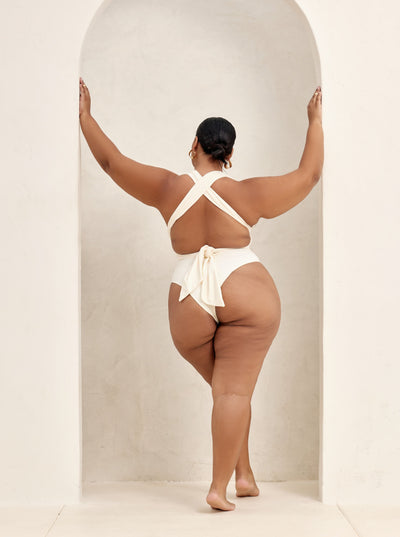 MBM Swim by Marcia B Maxwell cream ivory white Bella infinity multi-way one-piece monokini #color_cream