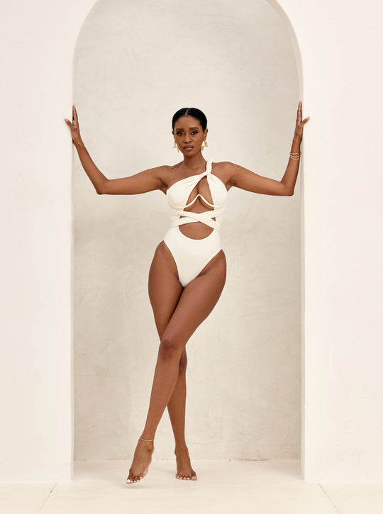 MBM Swim by Marcia B Maxwell cream ivory white Bella infinity multi-way one-piece monokini #color_cream