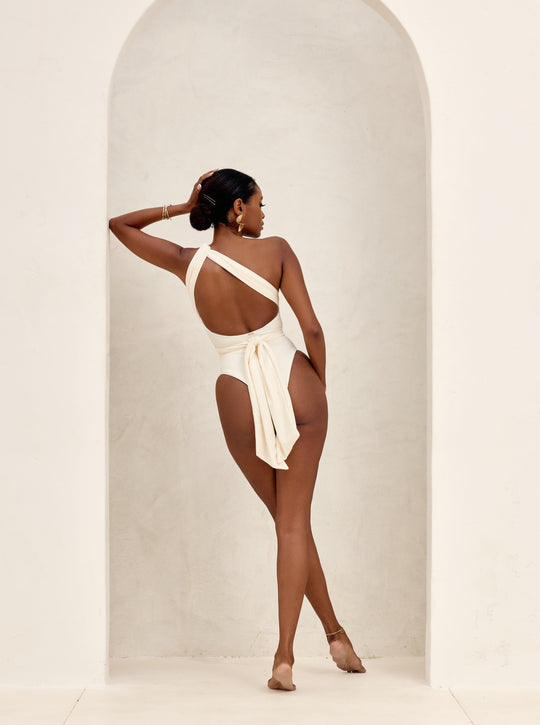 MBM Swim by Marcia B Maxwell cream ivory white Bella infinity multi-way one-piece monokini #color_cream