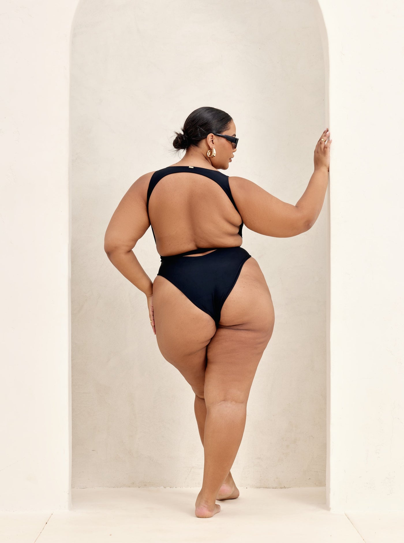 MBM Swim By Marcia B Maxwell model wearing Black Zama swimsuit #color_black