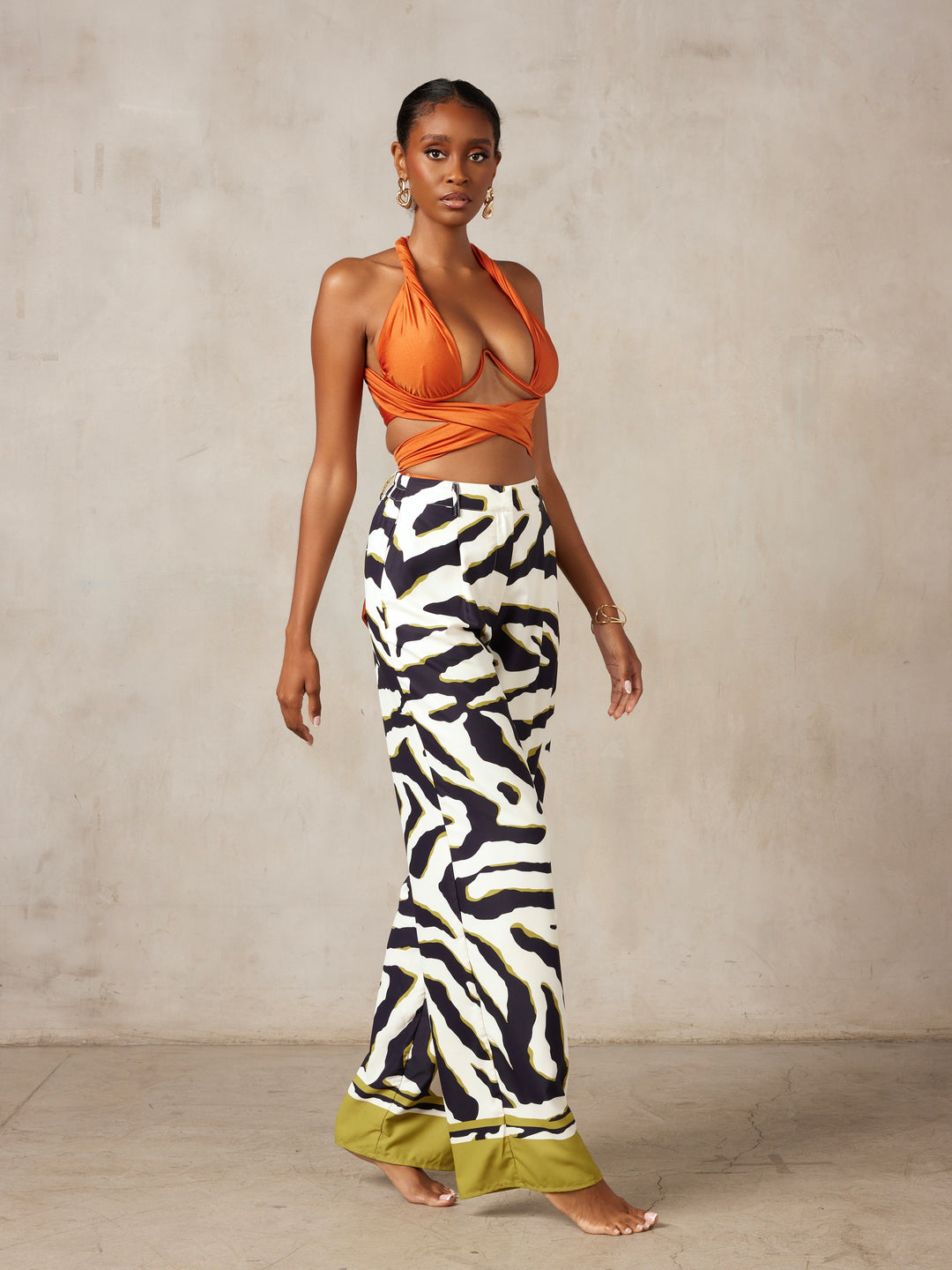 MBM Swim by Marcia B Maxwell zebra print pant coverup #color_olive-zebra