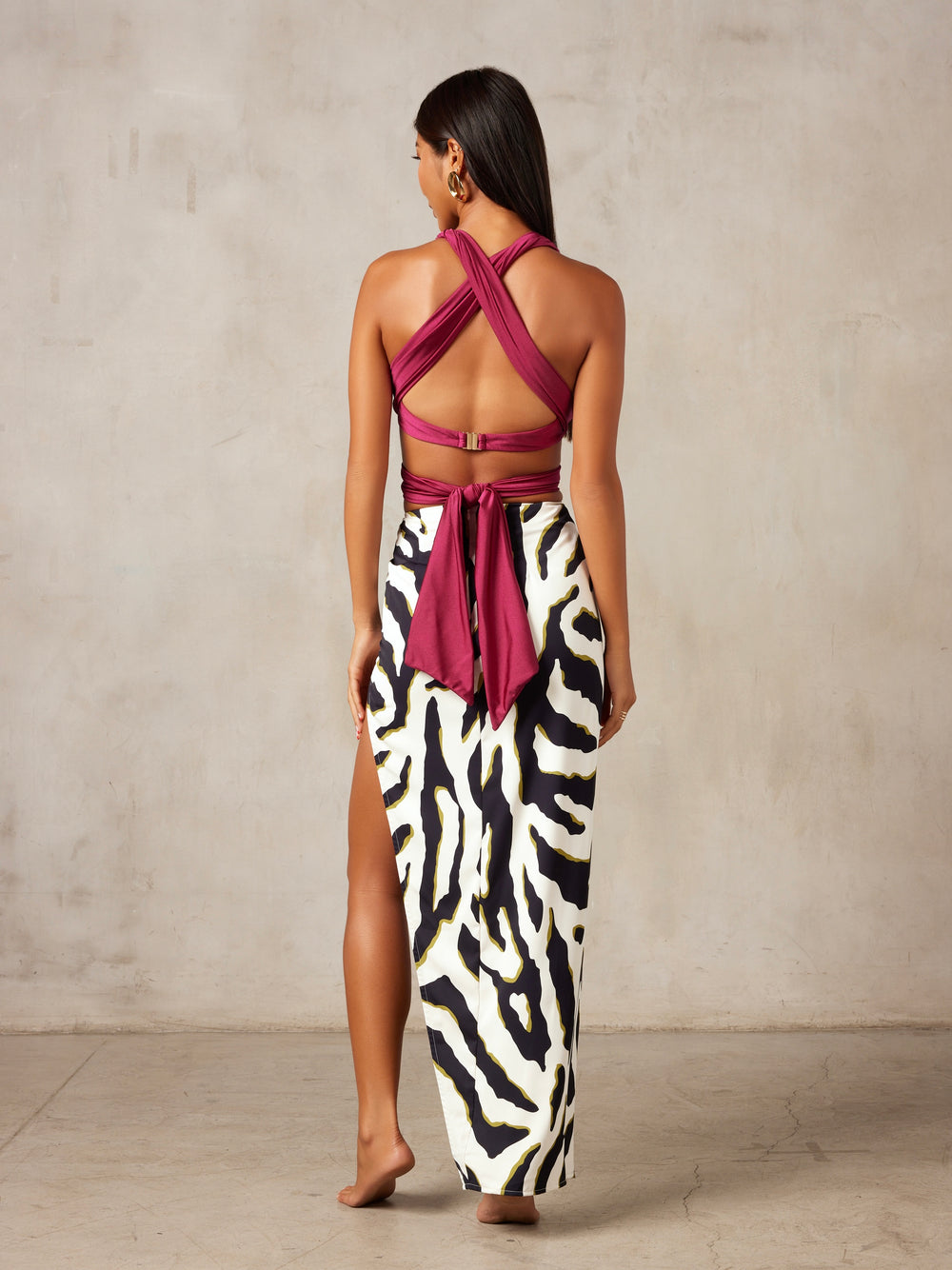 MBM Swim by Marcia B Maxwell zebra print skirt coverup #color_olive-zebra