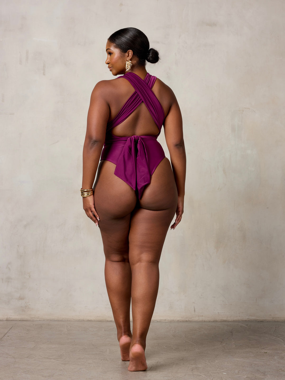 MBM Swim by Marcia B Maxwell Purple Bella infinity multi-way one-piece monokini #color_plum