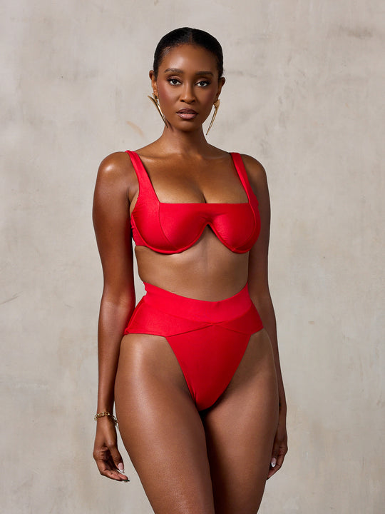 MBM Swim by Marcia B Maxwell Chance top Aspire bottom bikini #color_red
