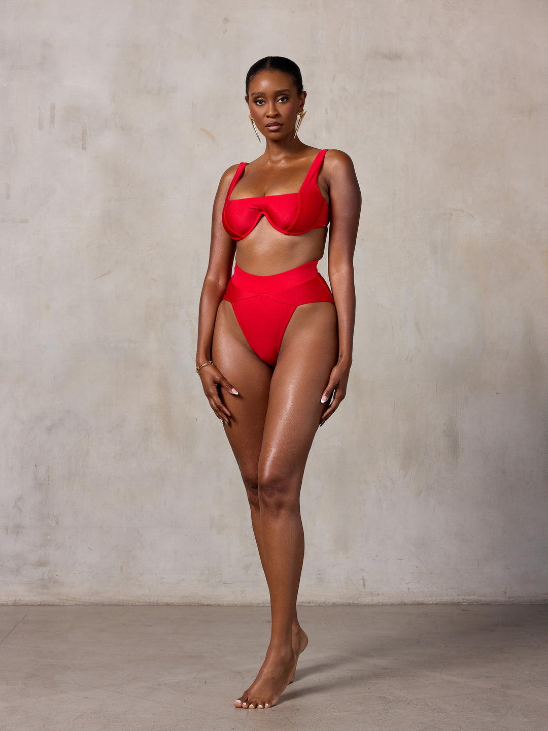 MBM Swim by Marcia B Maxwell Chance top Aspire bottom bikini #color_red