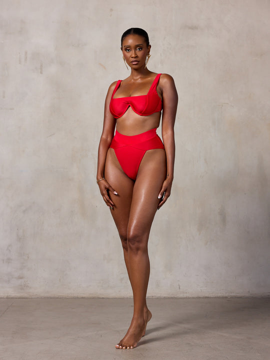 MBM Swim by Marcia B Maxwell Chance top Aspire bottom bikini #color_red