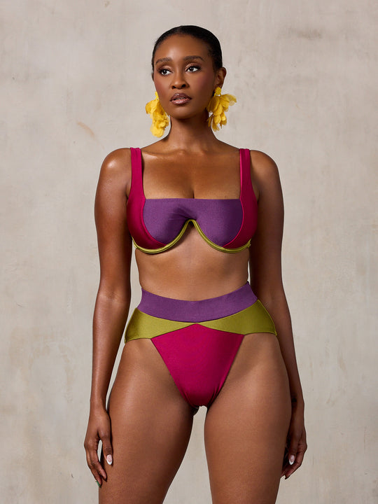 MBM Swim by Marcia B Maxwell Chance top Aspire bottom bikini #color_tropic-summer