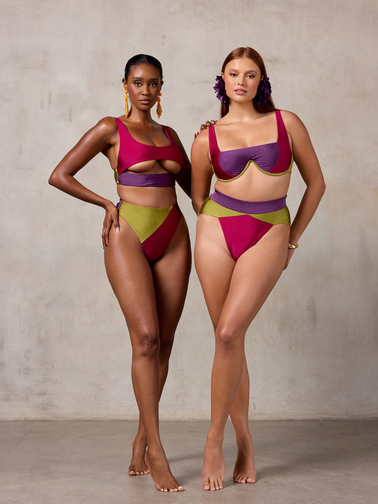MBM Swim by Marcia B Maxwell Chance top Aspire bottom bikini #color_tropic-summer