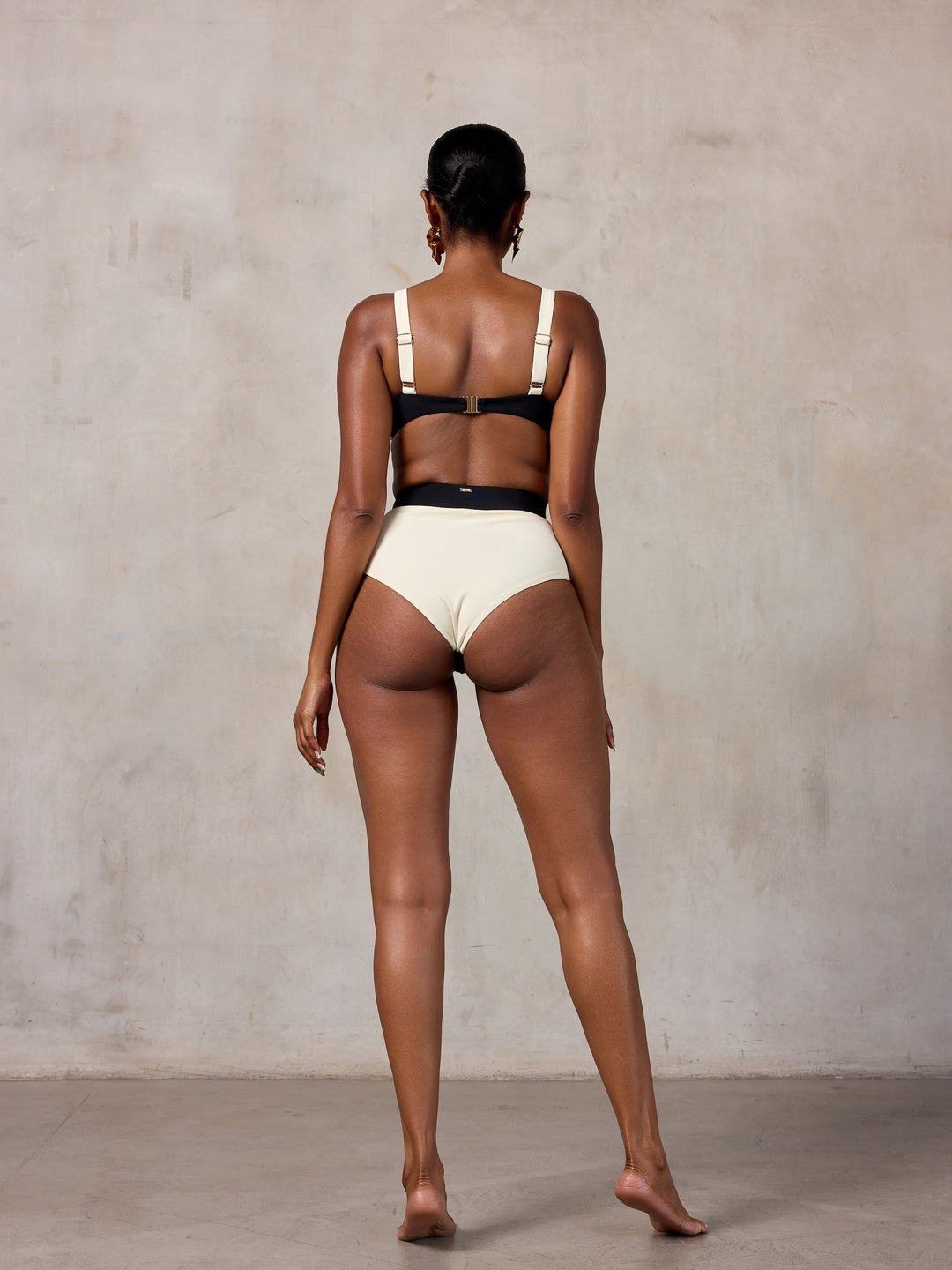 MBM Swim by Marcia B Maxwell Chance top Aspire bottom bikini #color_black-cream