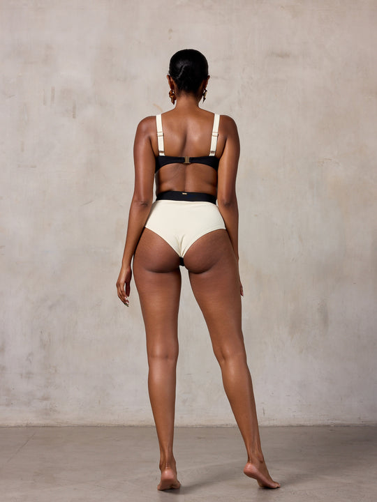MBM Swim by Marcia B Maxwell Chance top Aspire bottom bikini #color_black-cream