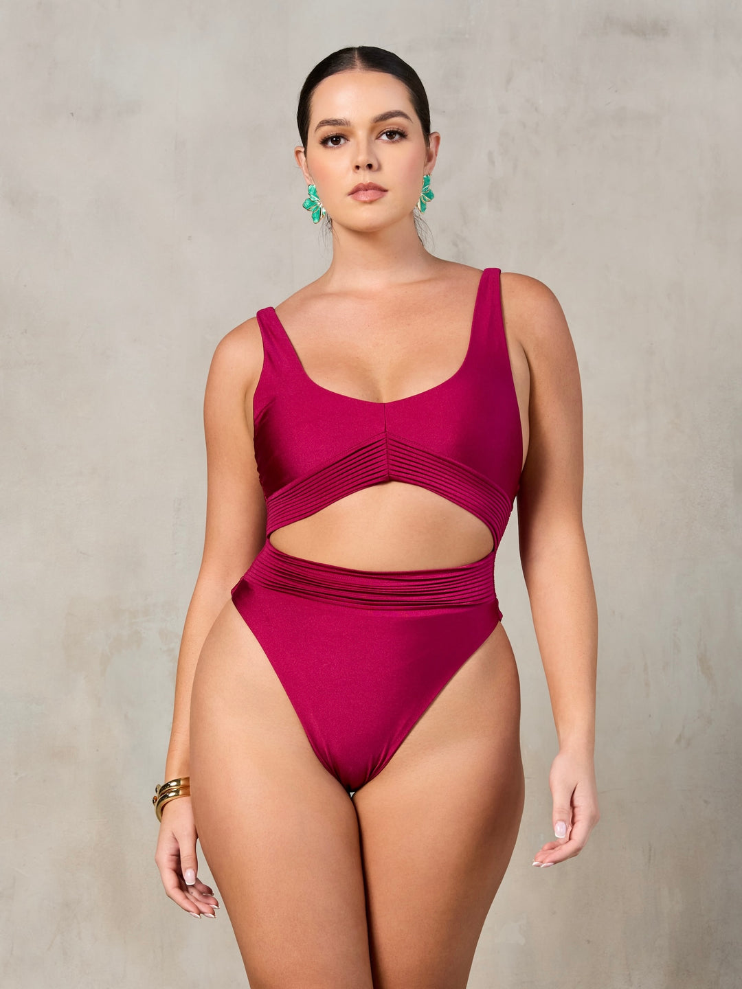 MBM Swim by Marcia B Maxwell Cove one piece women's swimsuit #color_berry