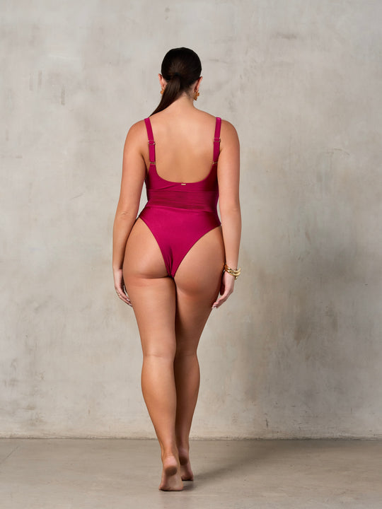 MBM Swim by Marcia B Maxwell Cove one piece women's swimsuit #color_berry