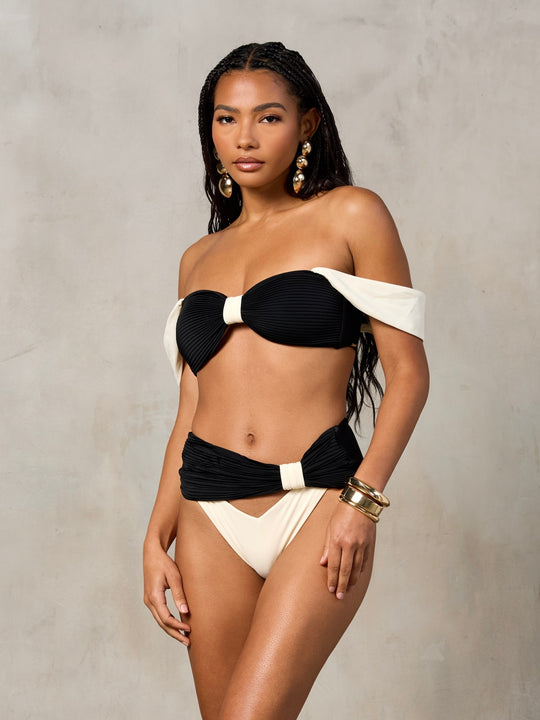 MBM Swim by Marcia B Maxwell Haven top eden bottom bikini #color_black-cream