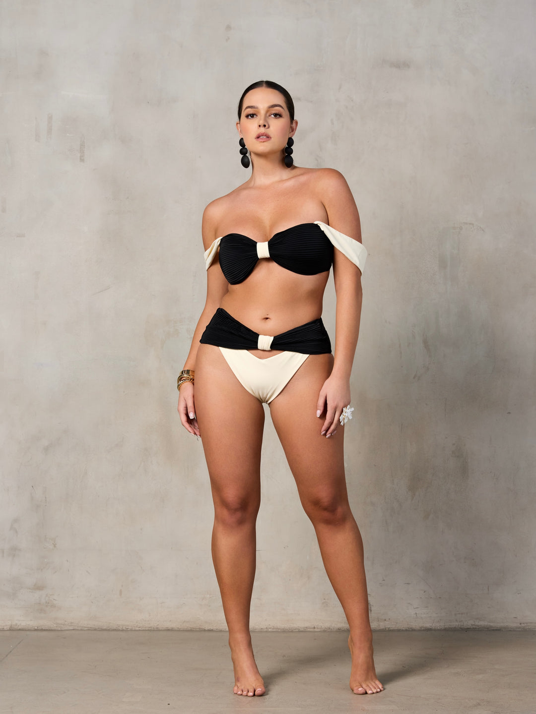 MBM Swim by Marcia B Maxwell Haven top eden bottom bikini #color_black-cream