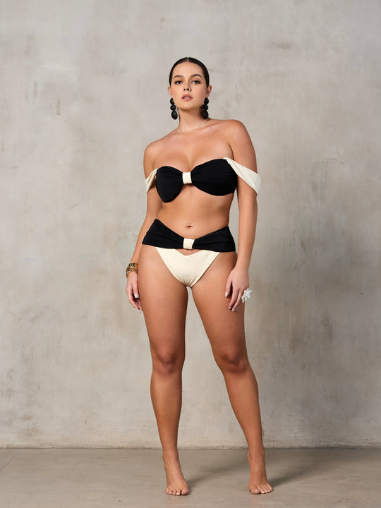 MBM Swim by Marcia B Maxwell Haven top eden bottom bikini #color_black-cream