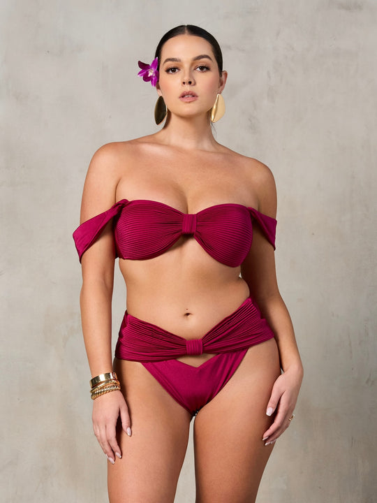 MBM Swim by Marcia B Maxwell Haven top eden bottom burgundy bikini #color_berry
