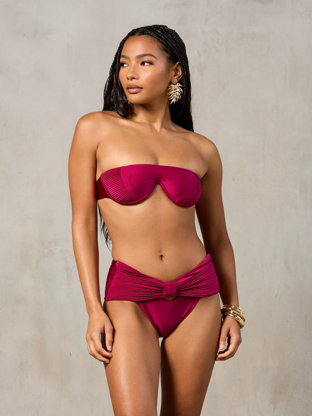 MBM Swim by Marcia B Maxwell Lagoon top eden bottom burgundy bikini #color_berry
