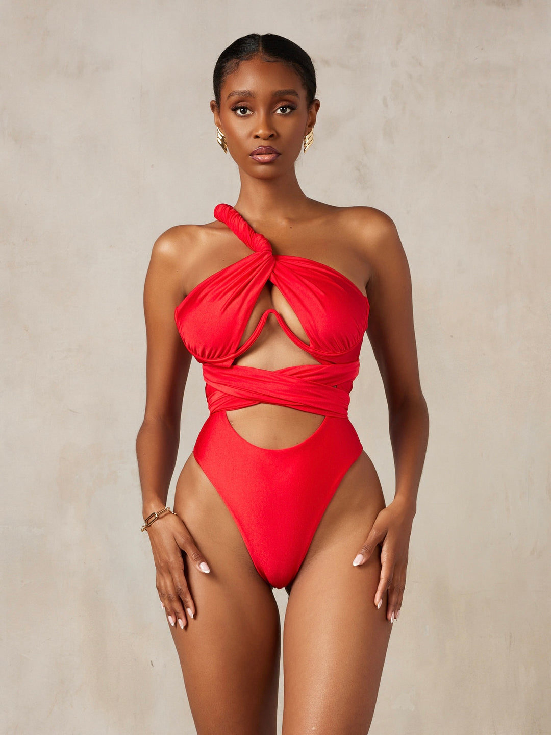 MBM Swim by Marcia B Maxwell red Bella infinity multi-way one-piece monokini #color_red