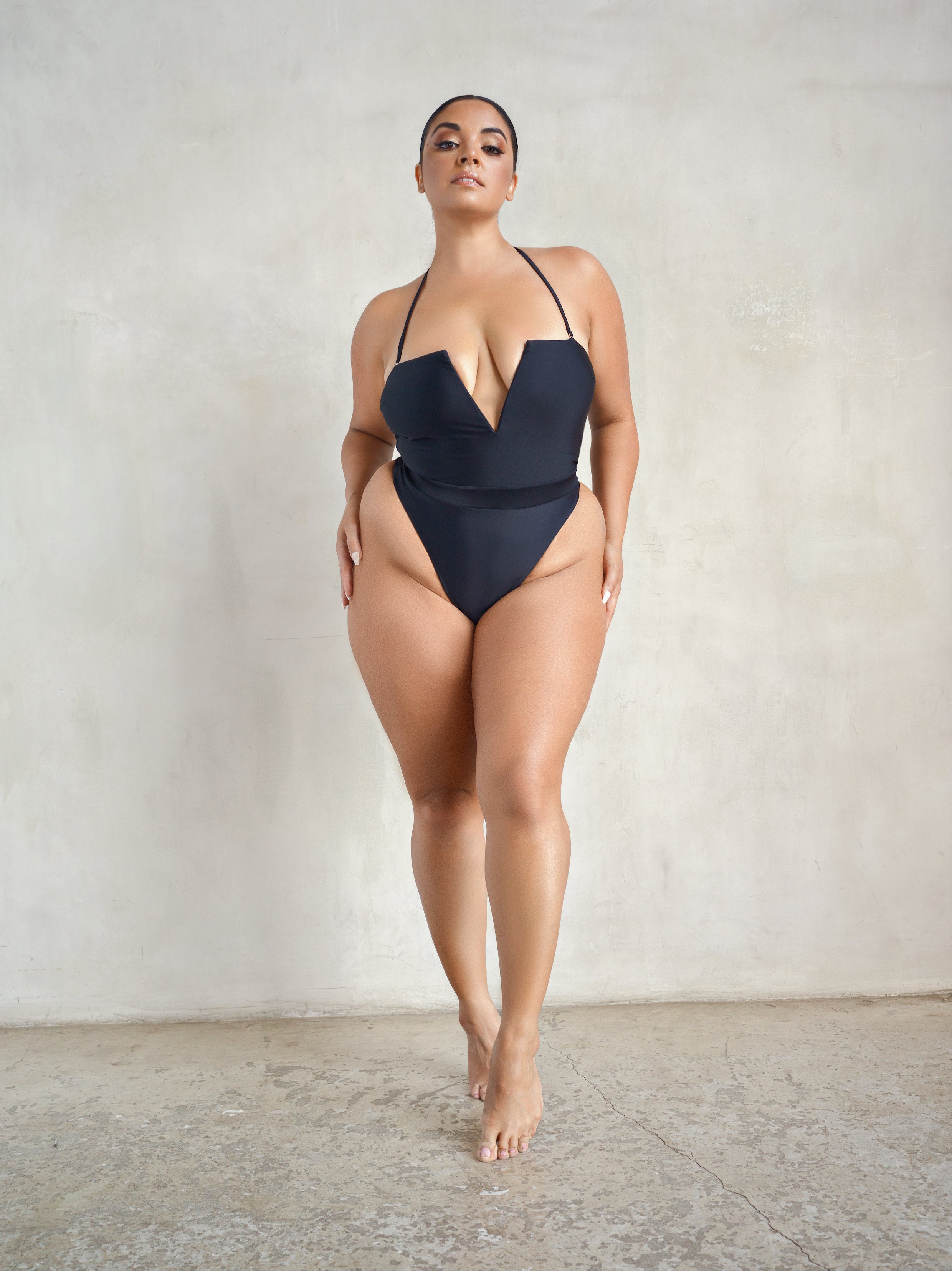 One piece thong swimsuit plus size on sale