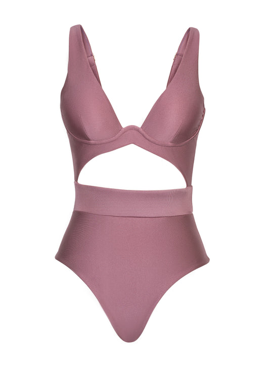 MBM swim by Marcia B Maxwell Piece Mauve purple one-piece monokini swimsuit ghost mannequin #color_mauve